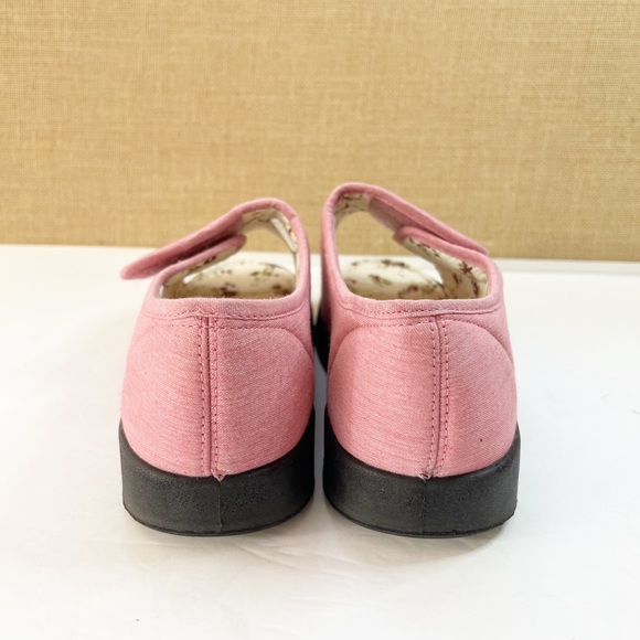 Like New Silvert’s Adaptive Open Toe Diabetic Shoes Pink Floral Slip On Size 9 - Picture 7 of 14